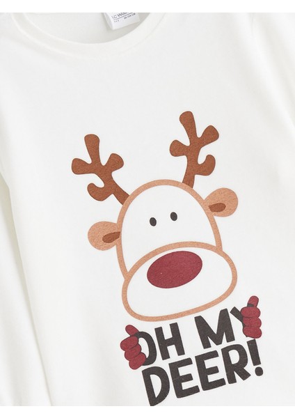 Yeni Sezon Bisiklet Yaka Yılbaşı Temalı Erkek Çocuk Pijama Takımı modelleri