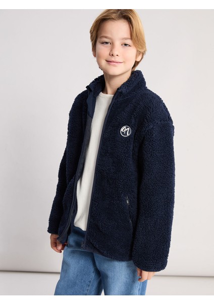 Yeni Sezon Dik Yaka Erkek Çocuk Pelüş Fermuarlı Hırka