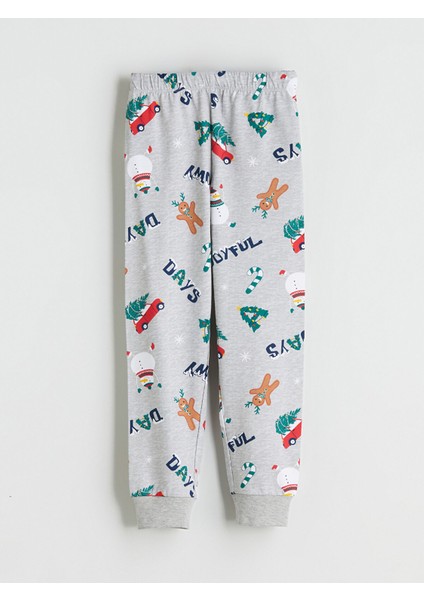 Yeni Sezon Bisiklet Yaka Yılbaşı Temalı Erkek Çocuk Pijama Takımı indirimleri