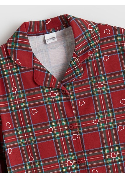 Yeni Sezon Ekose Desenli Kız Çocuk Pijama Takımı modelleri