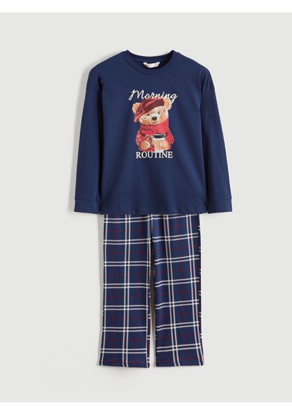 Yeni Sezon Ayı Teddy Baskılı Kadın Pijama Takımı indirimleri