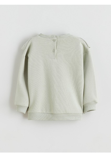 Yeni Sezon Fırfırlı Çiçekli Kız Bebek Sweatshirt ve Tayt fırsatları