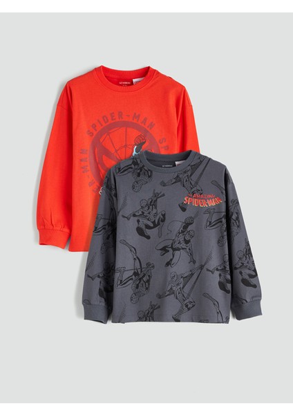 Yeni Sezon Spider-Man Baskılı Erkek Çocuk Tişört 2'li