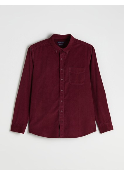 Yeni Sezon Regular Fit Uzun Kollu Kadife Erkek Gömlek indirimleri