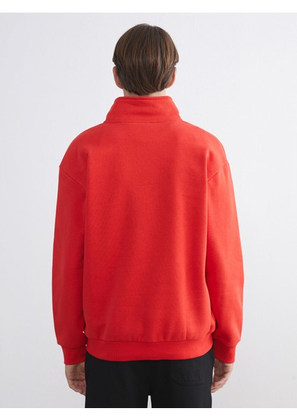 Yeni Sezon Dik Yaka Atatürk Temalı Erkek Kalın Sweatshirt fırsatları