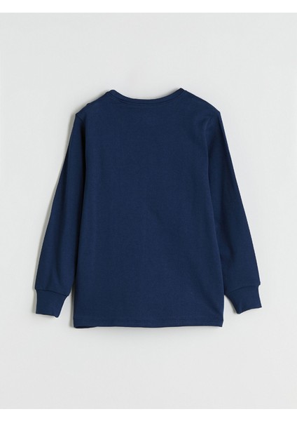 Yeni Sezon Bisiklet Yaka Baskılı Erkek Çocuk Pijama Takımı fırsatları