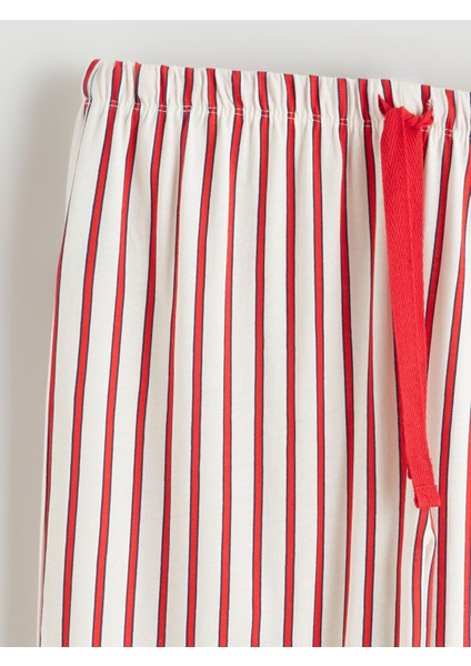 Yeni Sezon Beli Lastikli Çizgili Kadın Pijama Altı fiyatları