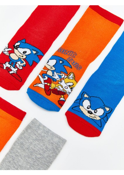 Yeni Sezon Sonic Desenli Erkek Çocuk Soket Çorap 5'li modelleri