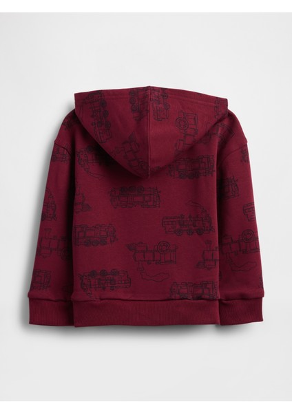 Erkek Bebek Bordo Gap Easy Logo Baskılı Fermuarlı Sweatshirt modelleri