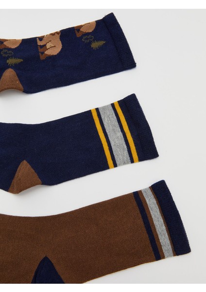 Yeni Sezon Desenli Erkek Çocuk Soket Çorap 5'li modelleri
