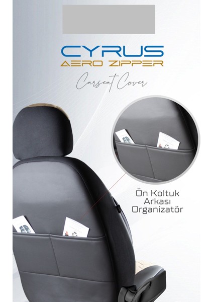 Honda Cr-V Deri Detaylı Oto Koltuk Kılıfı Ön Arka Set Cyrus Seri Siyah Bej Scr 97-18