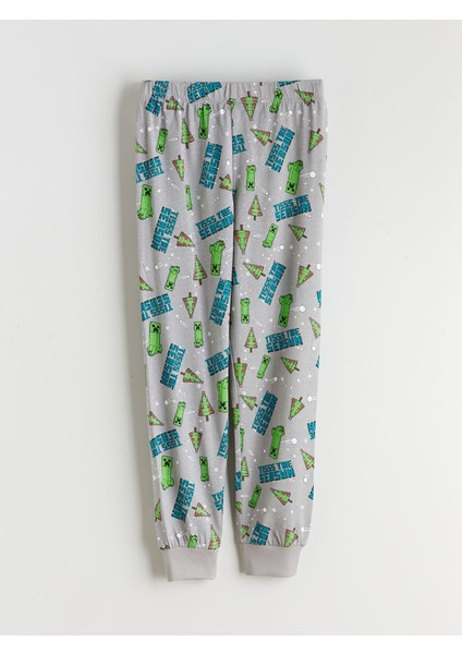 Yeni Sezon Bisiklet Yaka Minecraft Baskılı Erkek Çocuk Pijama Takımı fırsatları