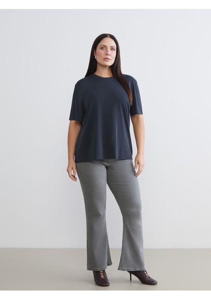 Yeni Sezon Büyük Beden Bisiklet Yaka Kadın Tişört 2'li fırsatları