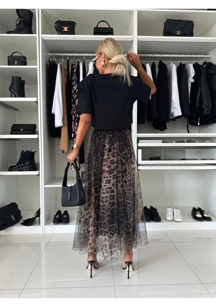 Leopar Desenli Tül Etek fiyatları