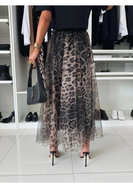 Leopar Desenli Tül Etek modelleri