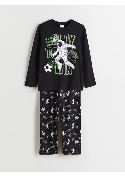 Yeni Sezon Bisiklet Yaka Erkek Çocuk Pijama Takımı modelleri