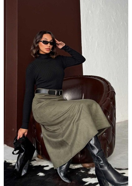 Scuba Süet Midi Boy Kadın Etek fırsatları