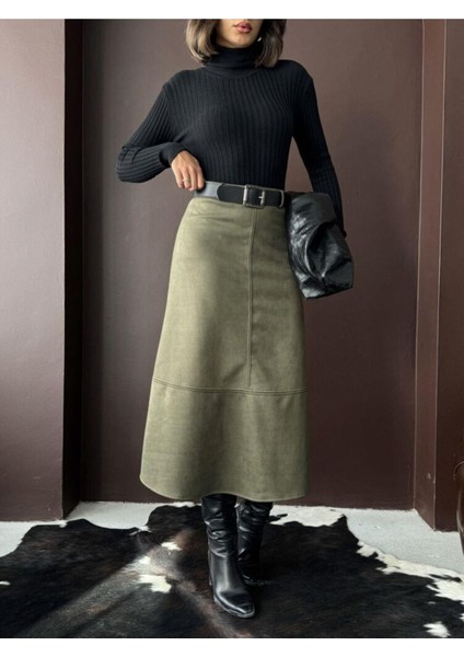 Scuba Süet Midi Boy Kadın Etek indirimleri