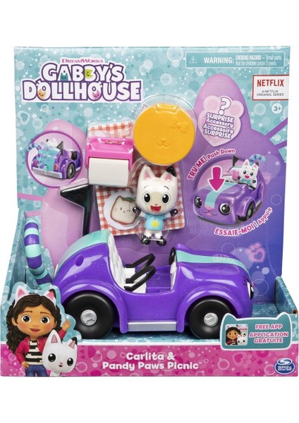 6062145 Gabbys Dollhouse Pandy Paws ve Carlita Araba indirimleri