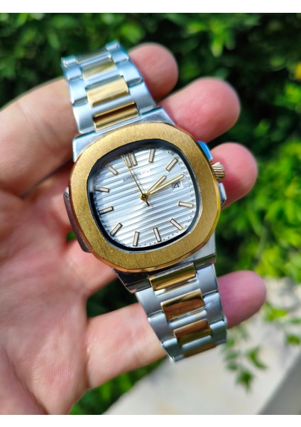 Lüks Erkek Çelik Kol Saati | Patek Tarzı Eşref Tek Model | Takvimli 41MM | Su Geçirmez Erkek Saati fiyatları