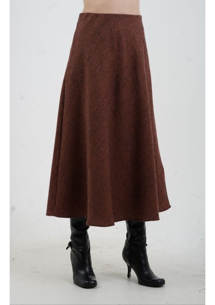 Kızıl Kahve Kareli Verev Etek fiyatları