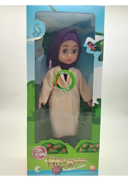 Tesettürlü Meryem Bebek Sesli Dua ve Ilahi Söyleyen Interaktif Maneviyat Geliştirici Oyuncak Bebek