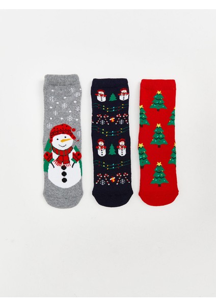 Yeni Sezon Kaydırmaz Tabanlı Erkek Çocuk Soket Çorap 3'lü