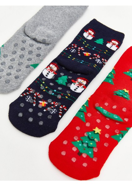 Yeni Sezon Kaydırmaz Tabanlı Erkek Çocuk Soket Çorap 3'lü fiyatları