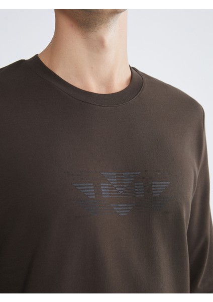 Yeni Sezon Bisiklet Yaka Baskılı Erkek Sweatshirt modelleri