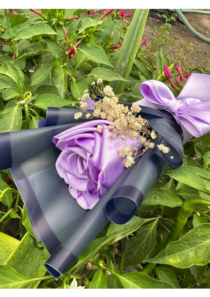 Tekli Mor Solmayan Gül Buketi modelleri