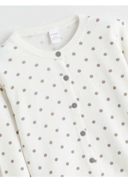 Yeni Sezon Bisiklet Yaka Puantiyeli Kız Çocuk Triko Hırka fiyatları