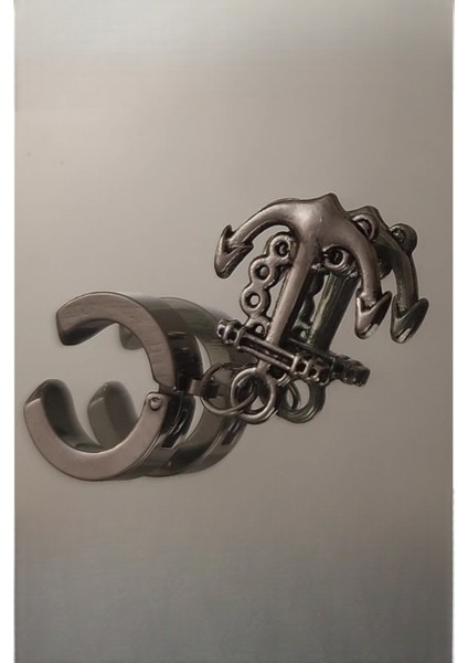 Sıkıştırmalı Mıknatıslı Çapa Model Sallantılı Erkek 316L Çelik Küpe 1 Adet modelleri