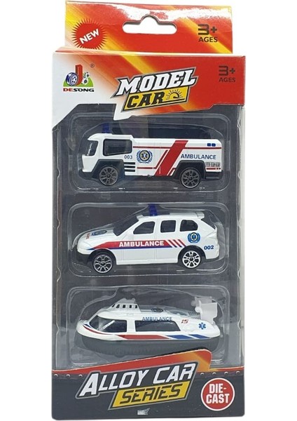 3'lü Iş Makinaları Road Seti - Die Cast - DS044 - Ambulans (Lisinya) indirimleri
