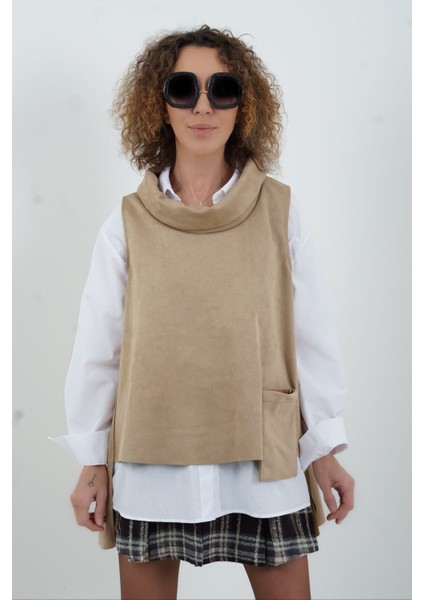 Koyu Bej Cepli Nubuk Bluz modelleri