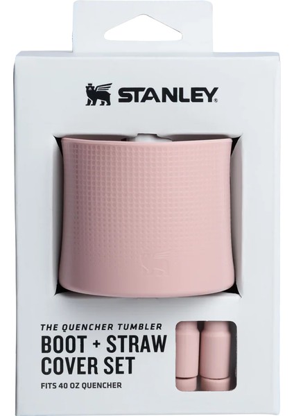 The Quencher Boot + Straw Topper 40OZ Pink Dusk