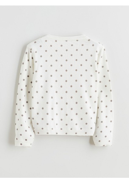 Yeni Sezon Bisiklet Yaka Puantiyeli Kız Çocuk Triko Hırka modelleri