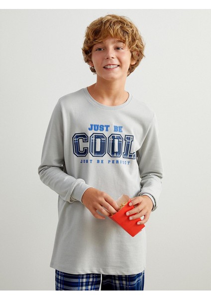 Yeni Sezon Bisiklet Yaka Baskılı Erkek Çocuk Pijama Takımı fiyatları