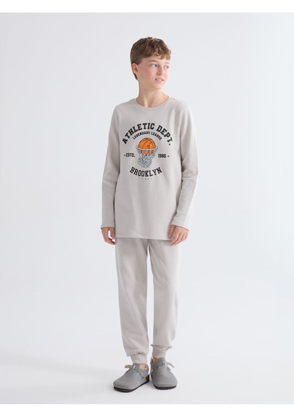 Yeni Sezon Bisiklet Yaka Erkek Çocuk Pijama Takımı