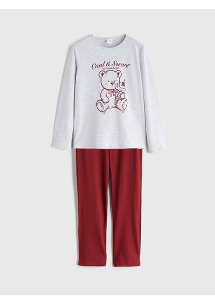 Yeni Sezon Bisiklet Yaka Kız Çocuk Pijama Takımı modelleri