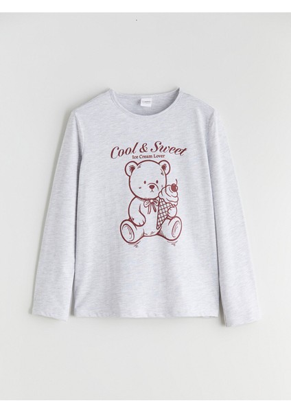 Yeni Sezon Bisiklet Yaka Kız Çocuk Pijama Takımı fırsatları