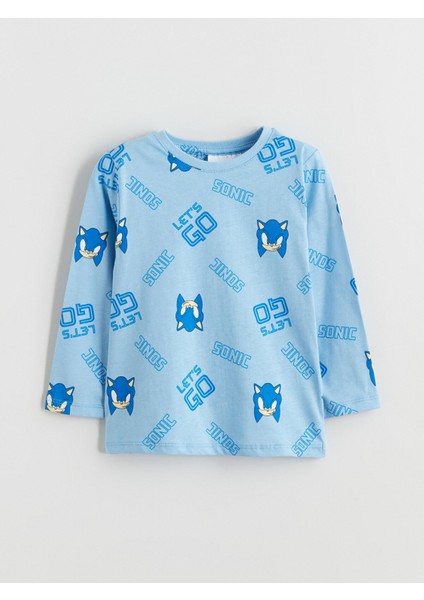 Yeni Sezon Bisiklet Yaka Sonic Baskılı Erkek Çocuk Pijama Takımı fiyatları