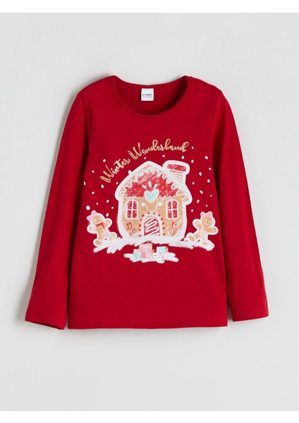 Yeni Sezon Bisiklet Yaka Yılbaşı Temalı Kız Çocuk Pijama Takımı fiyatları