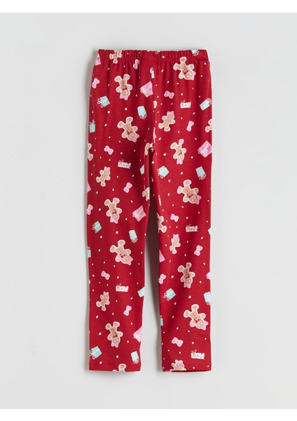 Yeni Sezon Bisiklet Yaka Yılbaşı Temalı Kız Çocuk Pijama Takımı indirimleri