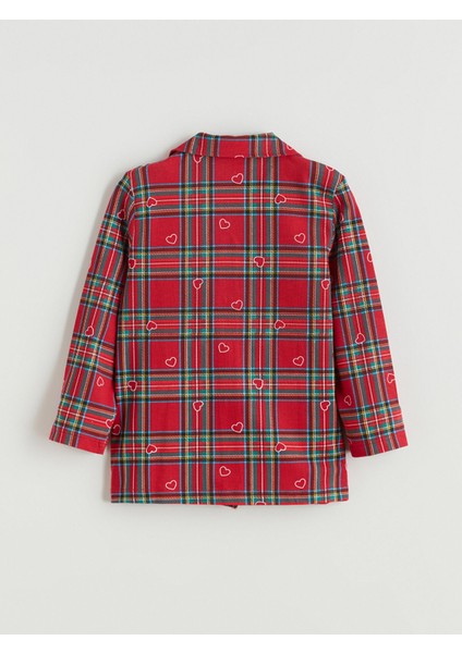 Yeni Sezon Gömlek Yaka Ekose Kız Çocuk Pijama Takımı fırsatları