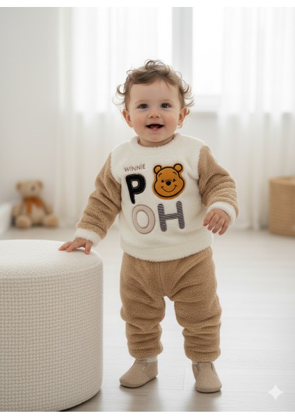 Sevimli Winnie The Pooh Temalı Peluş Bebek Takım Yumuşacık ve Konforlu Erkek Takım Bebek Kıyafeti