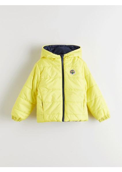 Yeni Sezon Fenerbahçe Baskılı Erkek Çocuk Çift Taraflı Şişme Mont