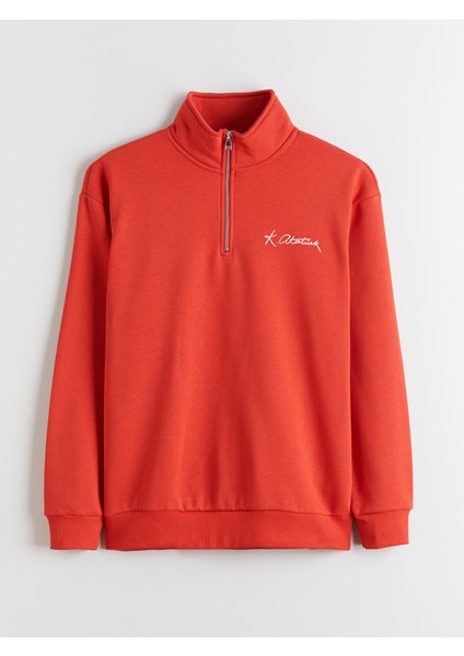 Yeni Sezon Dik Yaka Atatürk Temalı Erkek Kalın Sweatshirt indirimleri