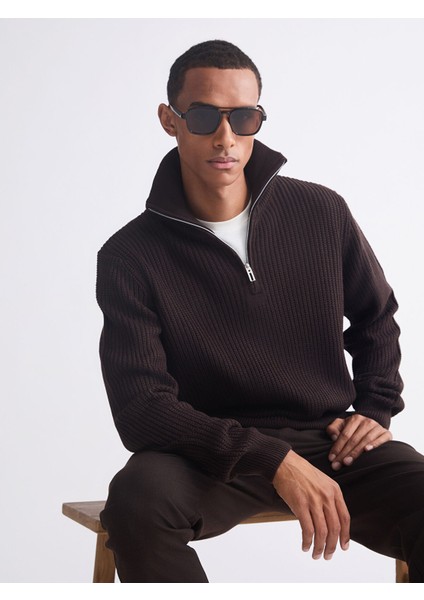 Yeni Sezon Fermuarlı Dik Yaka Erkek Triko Kazak fiyatları