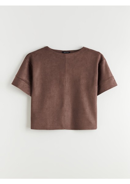 Yeni Sezon Bisiklet Yaka Kadın Süet Tişört indirimleri