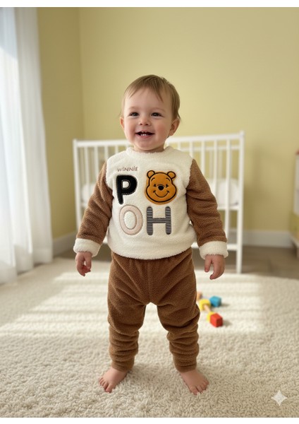 Sevimli Winnie The Pooh Temalı Peluş Bebek Takım Yumuşacık ve Konforlu Erkek Takım Bebek Kıyafeti